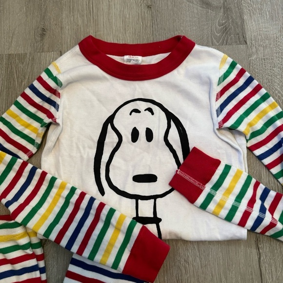 Hanna Andersson X Peanuts Multi Colored Striped Pajamas Sz 130 cm| US 8 - Picture 5 of 6
